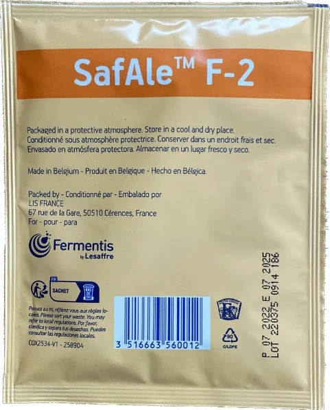 SAFALE™ F-2 LEVURE SÈCHE POUR RECONDITIONNEMENT EN BOUTEILLE OU EN FÛT
