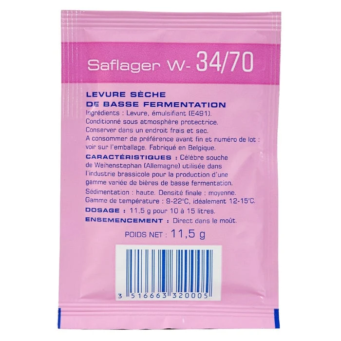 SAFLAGER™ W-34/70 11.5 G LEVURE SÈCHE POUR LAGER ALLEMANDES