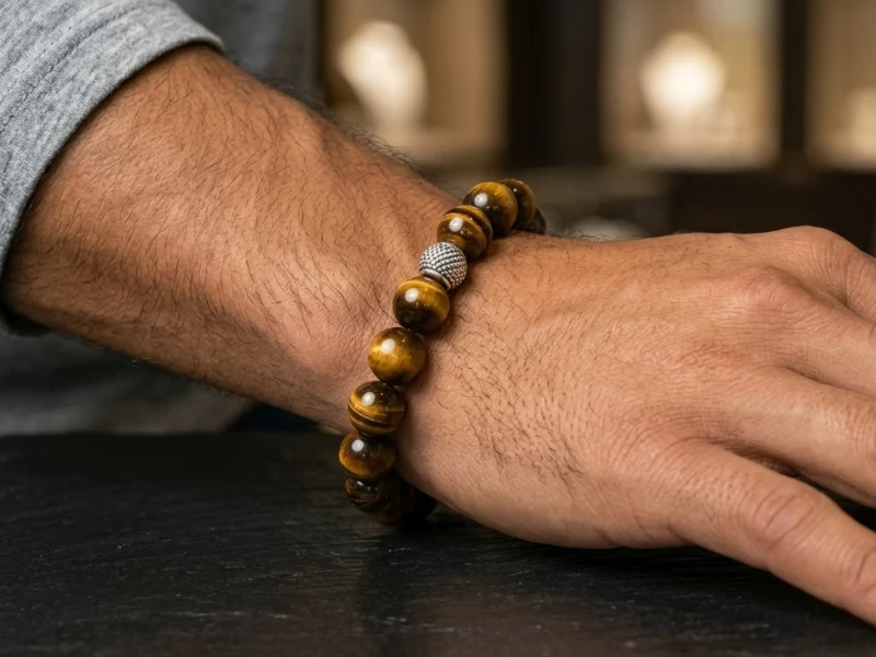 Bracelet homme en perles naturelles