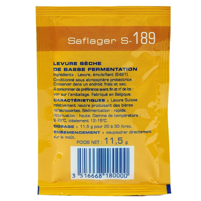 SAFLAGER™ S-189 LEVURE SÈCHE SUISSE POUR BIÈRE LAGER AUX NOTES FLORALES
