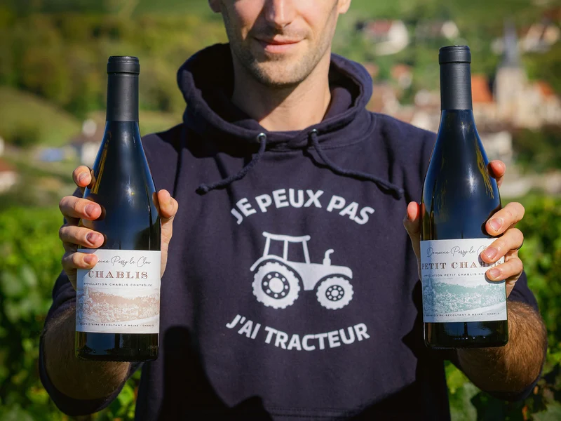 Coffret vin de Bourgogne 2 bouteilles blanc AOC Petit Chablis, Chablis