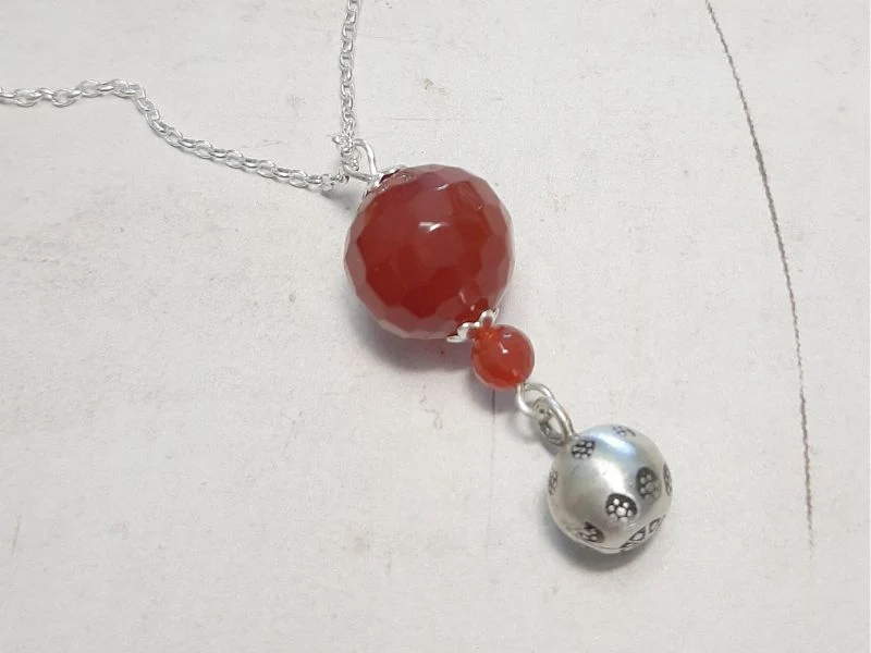 Bola de grossesse en argent 925 et pierres naturelles