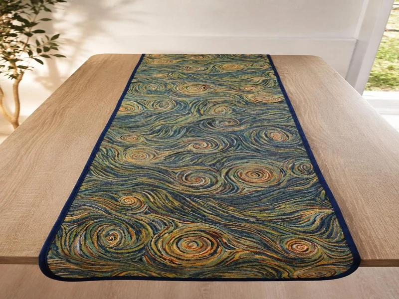 Un chemin de table Jacquard "ciel étoilé" 40 cm X 140 cm