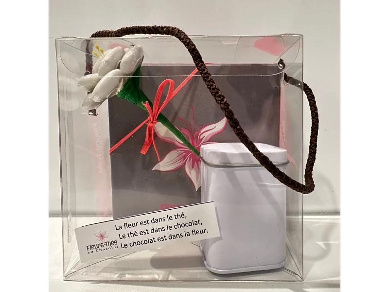 Triptyque gustatif fleur, thé et chocolat au thé