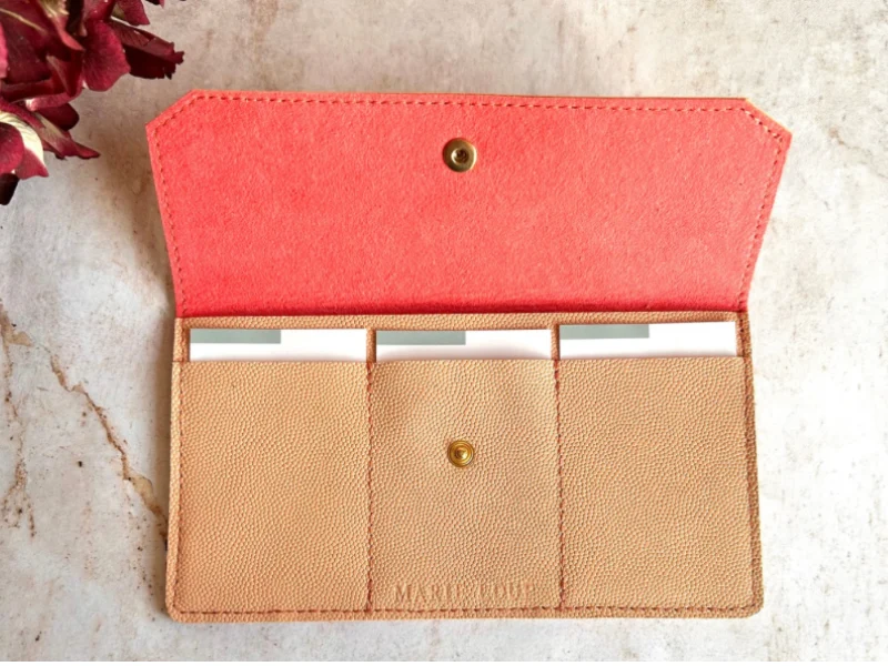 Pochette porte-cartes en cuir