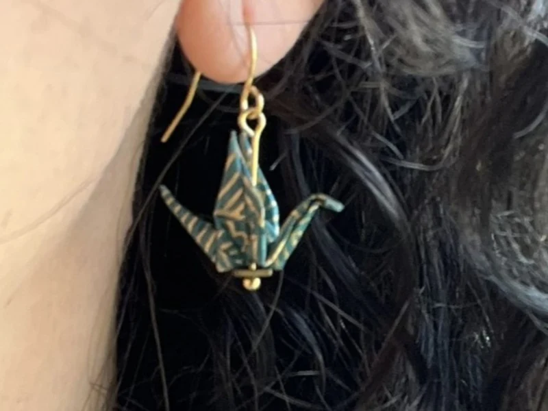 Boucles d'oreille origami en papier japonais