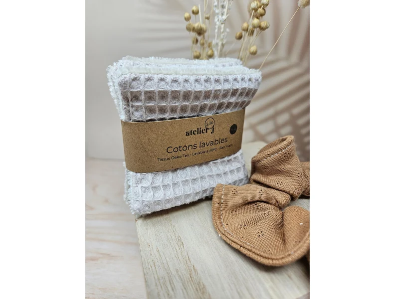 Coffret Beauté – Cotons Lavables, Turban sèche cheveux & Chouchou