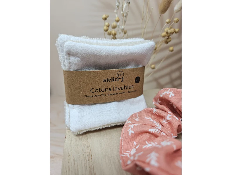 Coffret Beauté – Cotons Lavables, Turban sèche cheveux & Chouchou