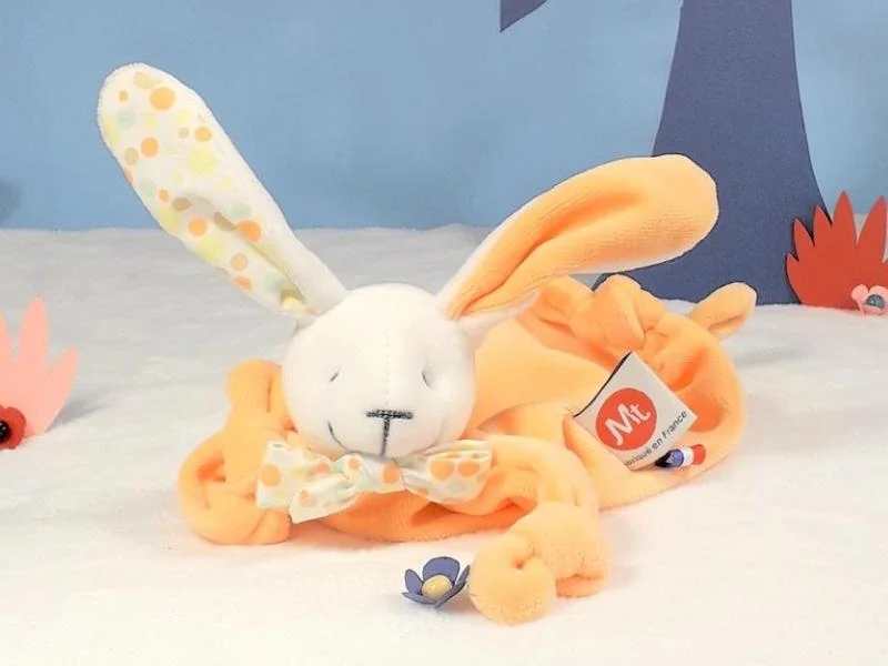 Doudou lapin noeud pap'