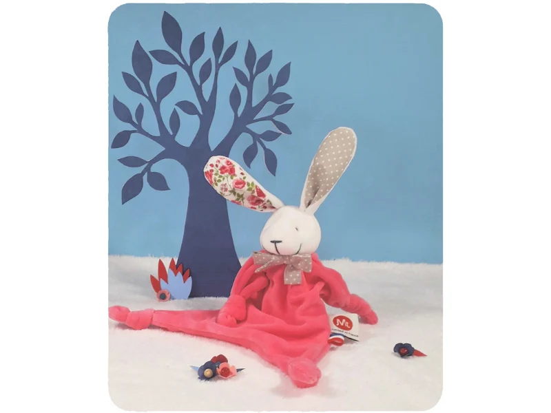 Doudou lapin noeud pap'