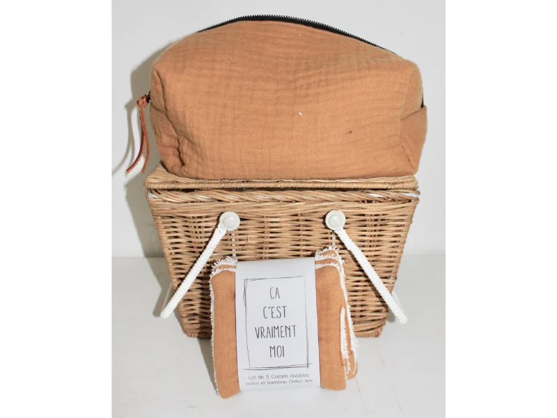 Trousse de toilette et cotons lavables