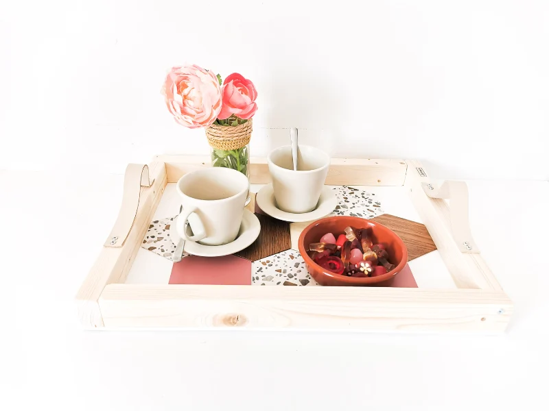 Plateau apéritif avec sous-verres dissociables