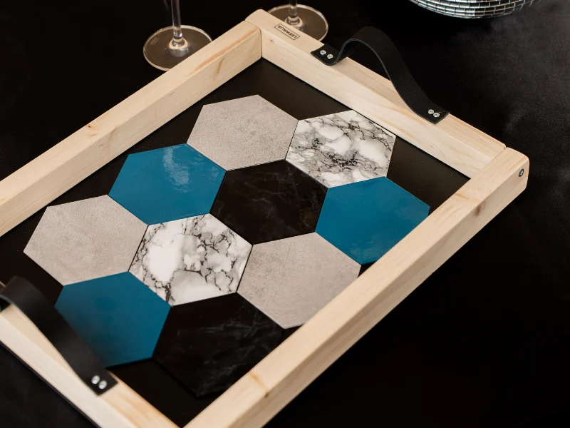 Plateau apéritif avec sous-verres dissociables