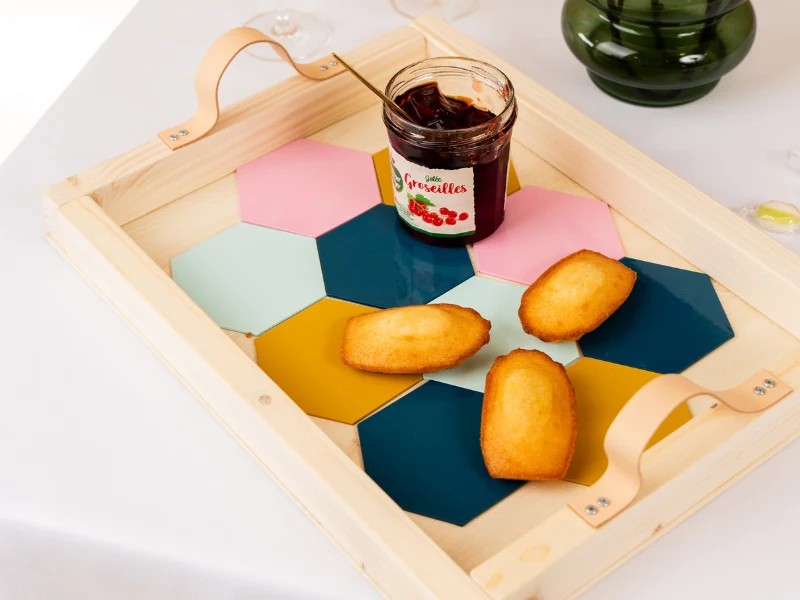 Plateau apéritif avec sous-verres dissociables