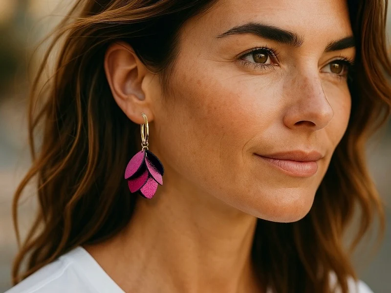 Boucles d'oreilles dorées en cuir Orphéa