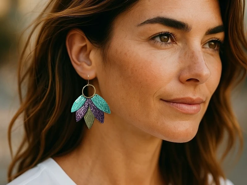 Boucles d'oreilles dorées en cuir Nyméria