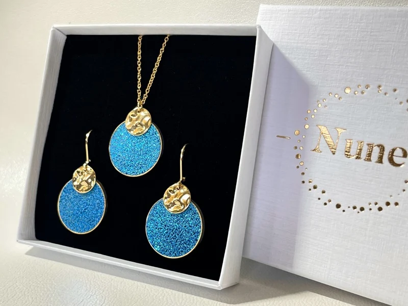 Parure collier et boucles d'oreilles Satellite