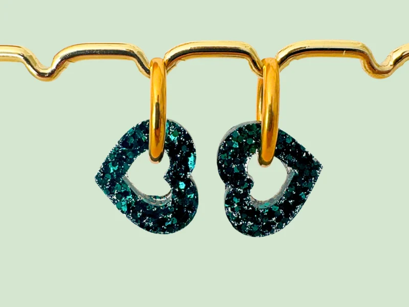 Boucles d'oreilles Cœurs Pailletées