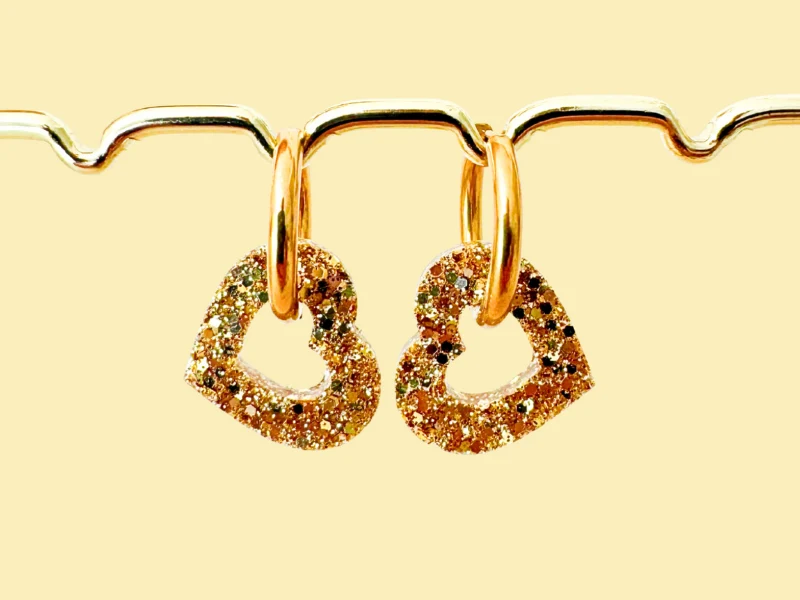 Boucles d'oreilles Cœurs Pailletées