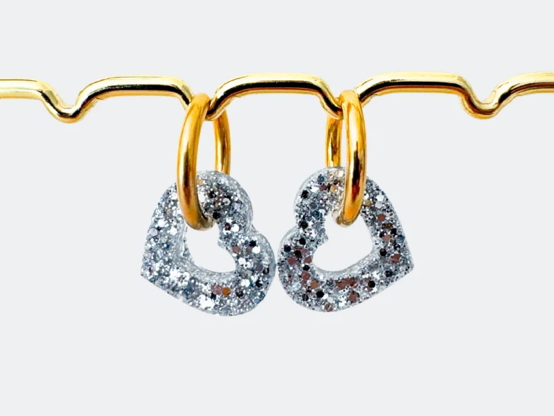 Boucles d'oreilles Cœurs Pailletées