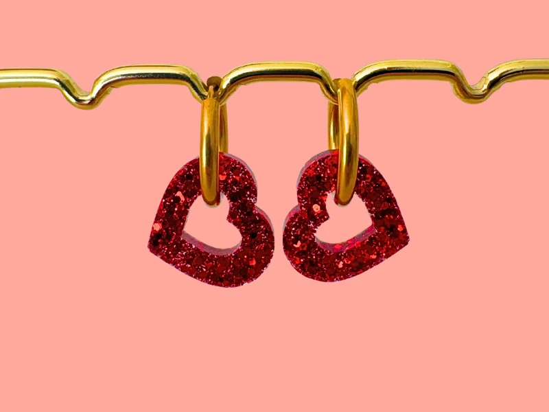 Boucles d'oreilles Cœurs Pailletées