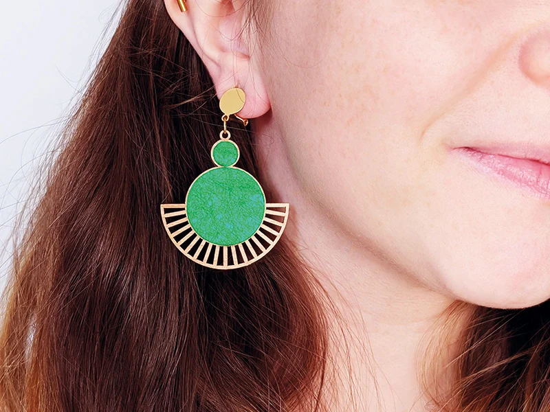 Boucles d'oreilles en bois (option clip pour oreilles non percées)