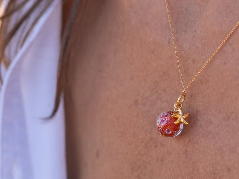 Collier Ile d'Arz Bulles Rouge