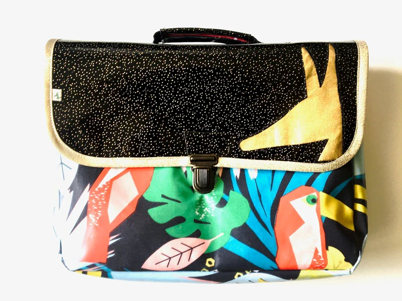 Cartable maternelle en tissu enduit