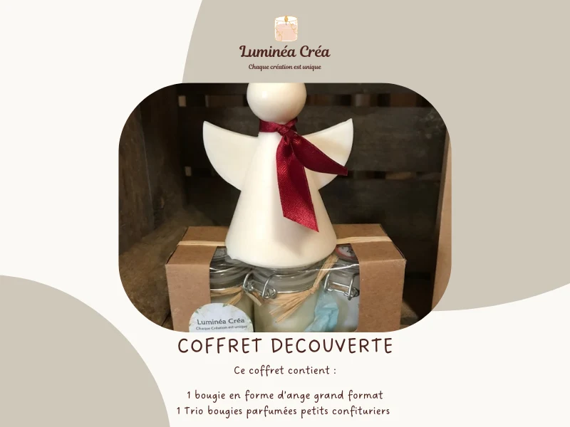 Coffret bougie Ange et 3 petites bougies parfumées