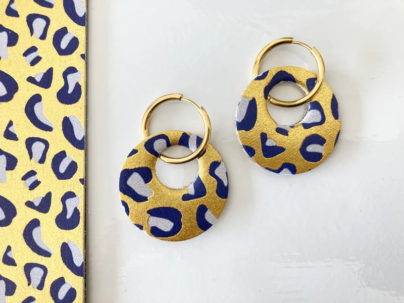 Boucles d'oreilles rond en cuir