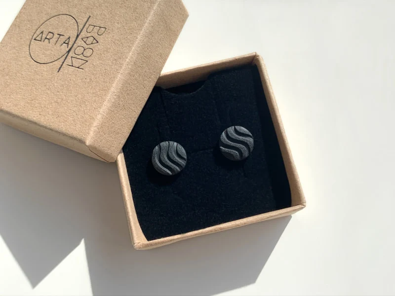 Boucles d'oreilles puces motif vagues