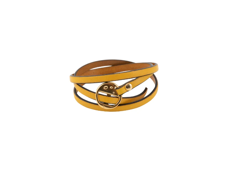 Bracelet Lanière en cuir fermoir doré