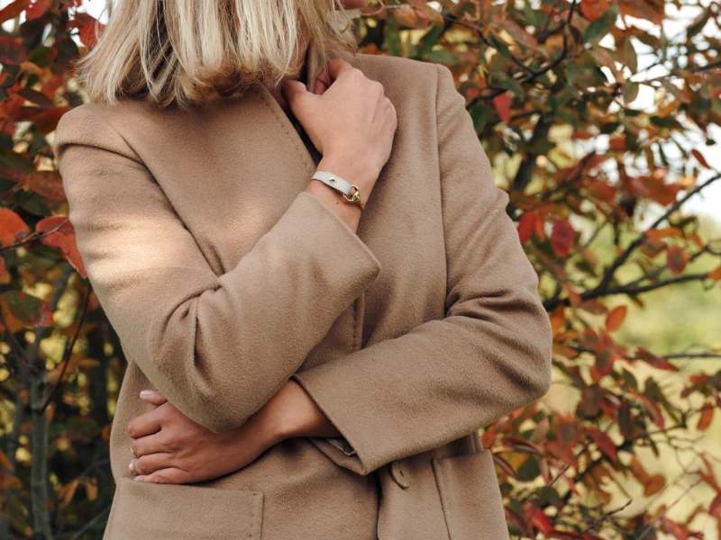 Bracelet en cuir Auby fermoir doré