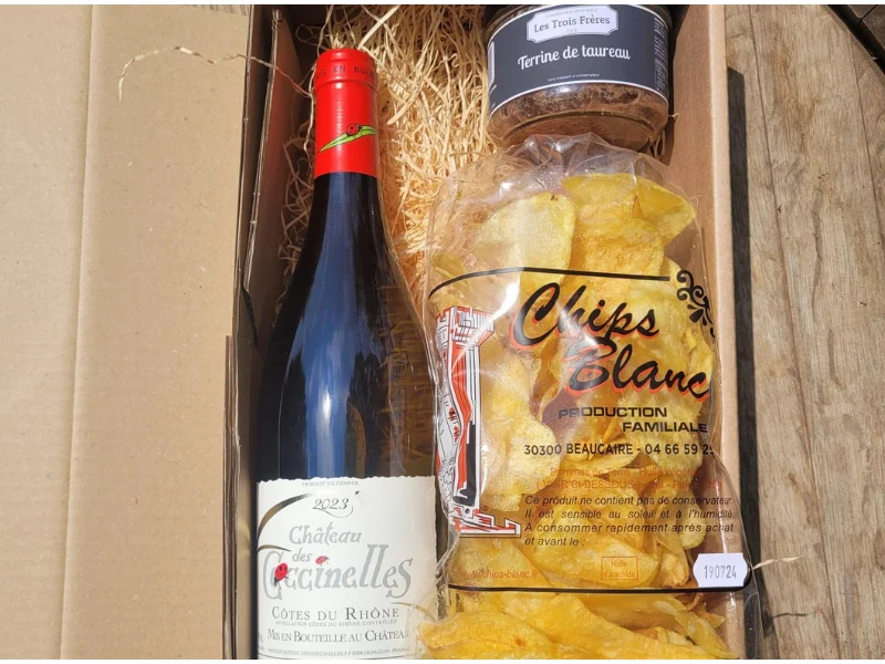Coffret Apéro du Rhône : Boisson festive, Chips et Terrine
