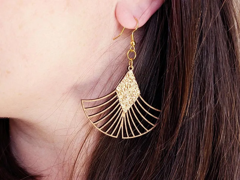 Boucles d'oreilles GINKGO en bois