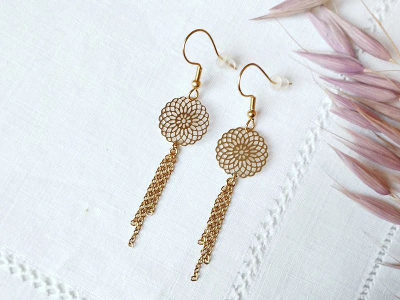 Boucles d'oreilles Axelle, avec ou sans pierre