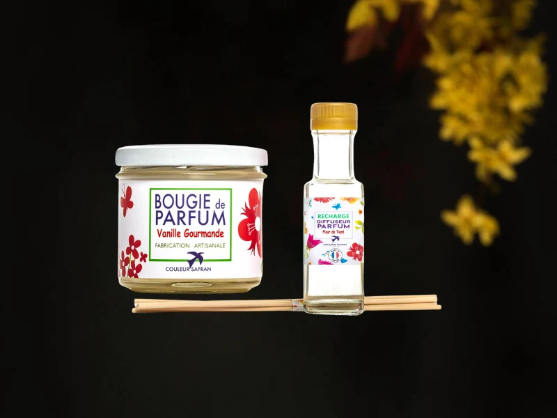 Coffret Recharge Diffuseur de Parfum Artisanal et Bougies Végetale