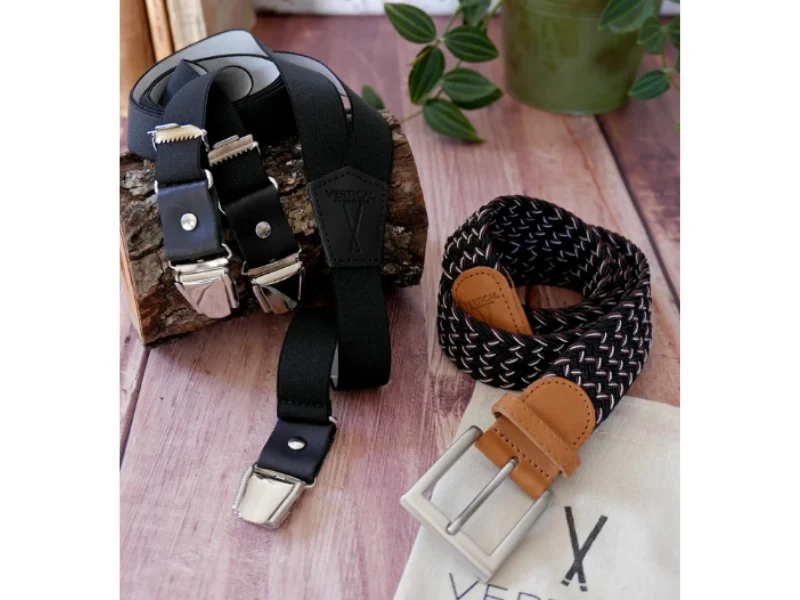 1 ceinture tressée & une paire de bretelles