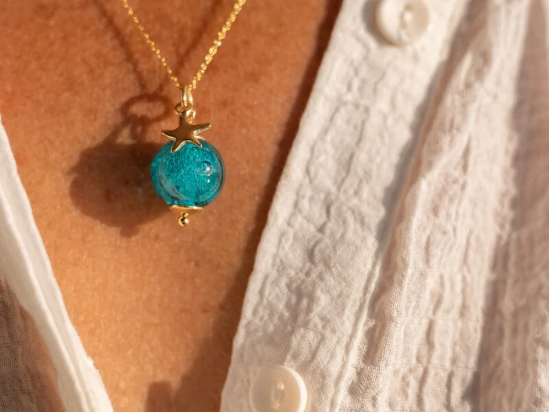 Collier doré Île d Arz Turquoise