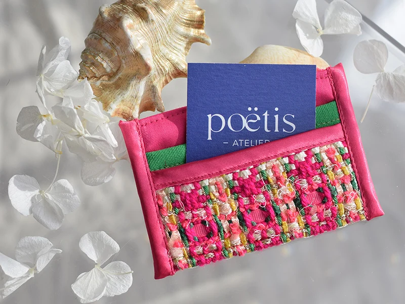 Porte-carte tissé main
