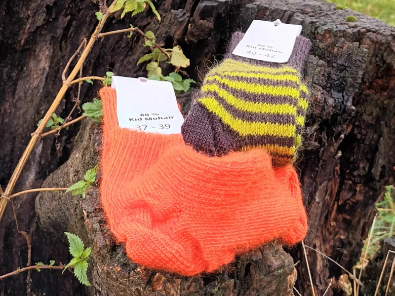 2 paires chaussettes en kit mohair de la Ferme