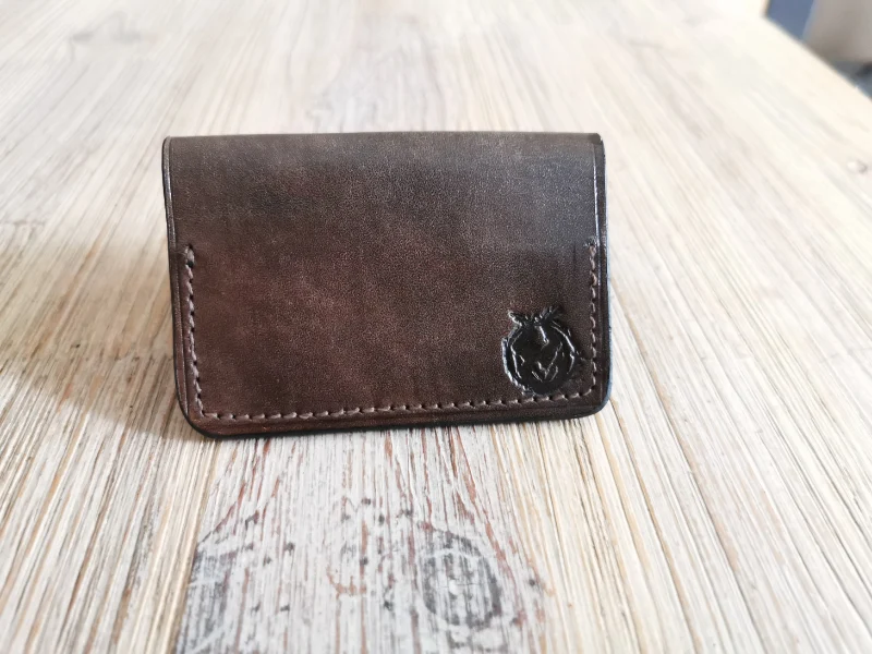 Etui en cuir pour 2 cartes CB