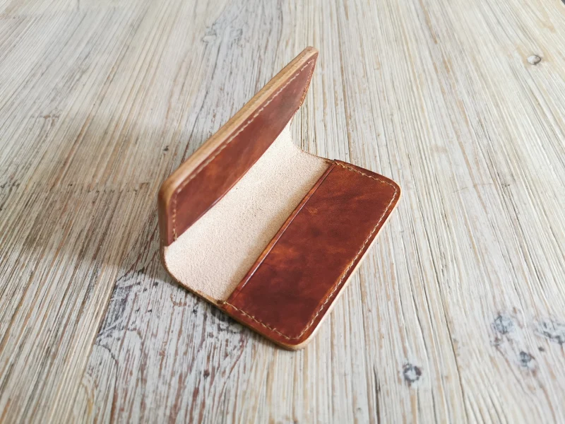 Etui en cuir pour 2 cartes CB