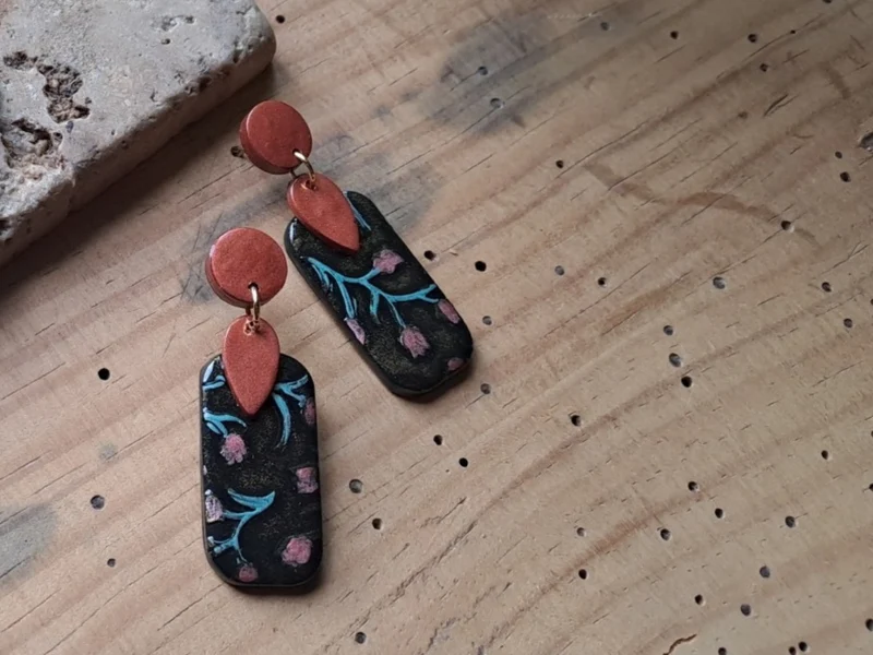Paire de boucles d'oreilles rectangulaire Liberty