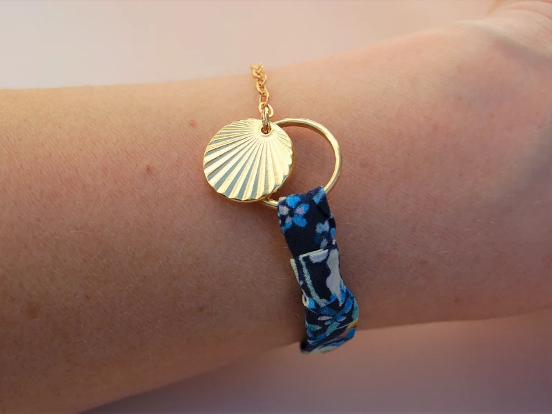 Bracelet Alban doré à l'or fin 24K en soie