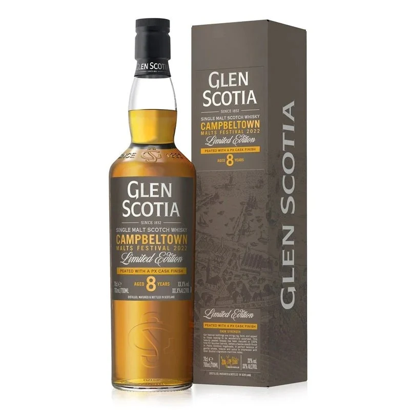 Glen Scotia Campbeltown 'Malts Festival' 2022 Peated PX Cask Finish 8 Year Old Single Malt Scotch Whisky