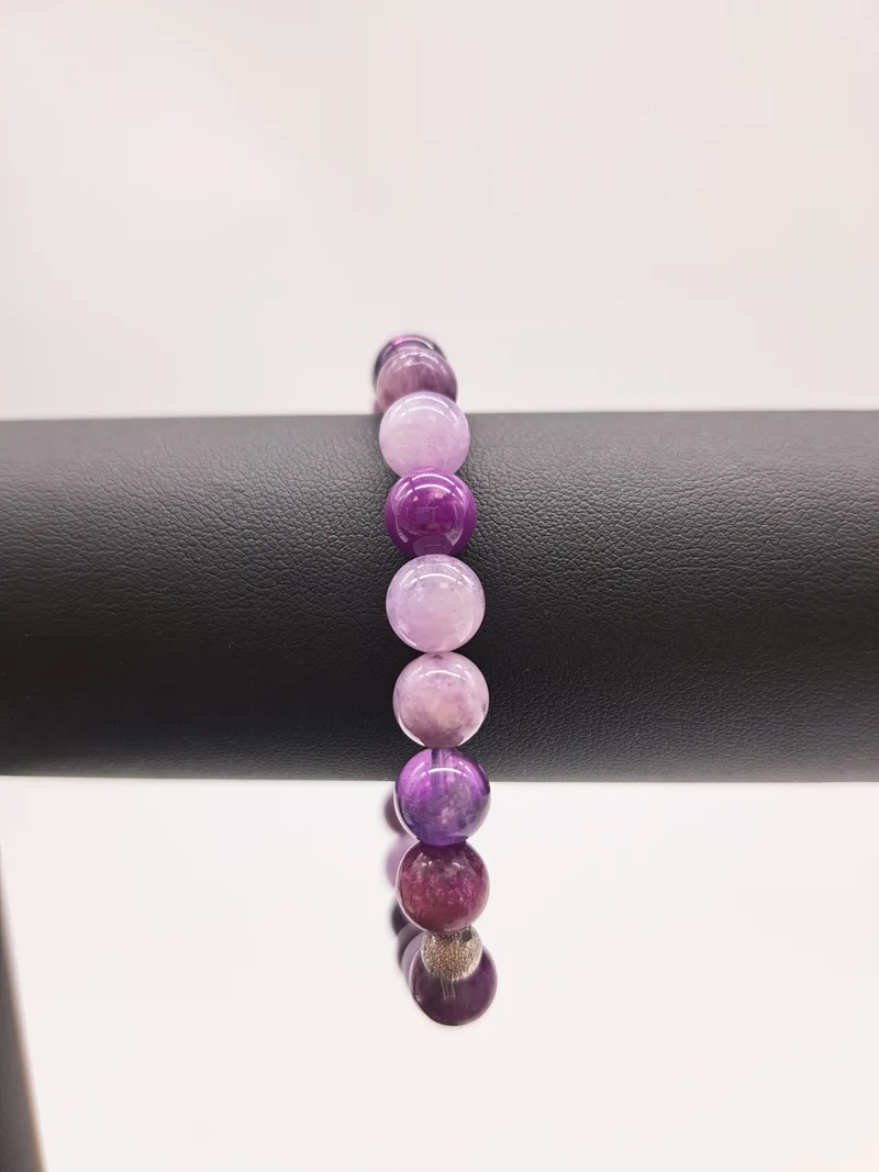 Bracelet en perles 8 mm- tonalité de violets
