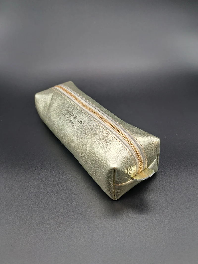 Trousse d'école en cuir doré "LA STUDIEUSE"