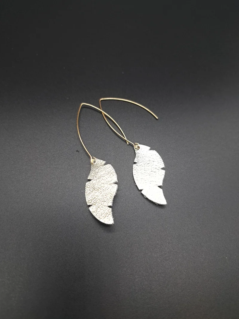 Boucles d'oreilles en cuir doré