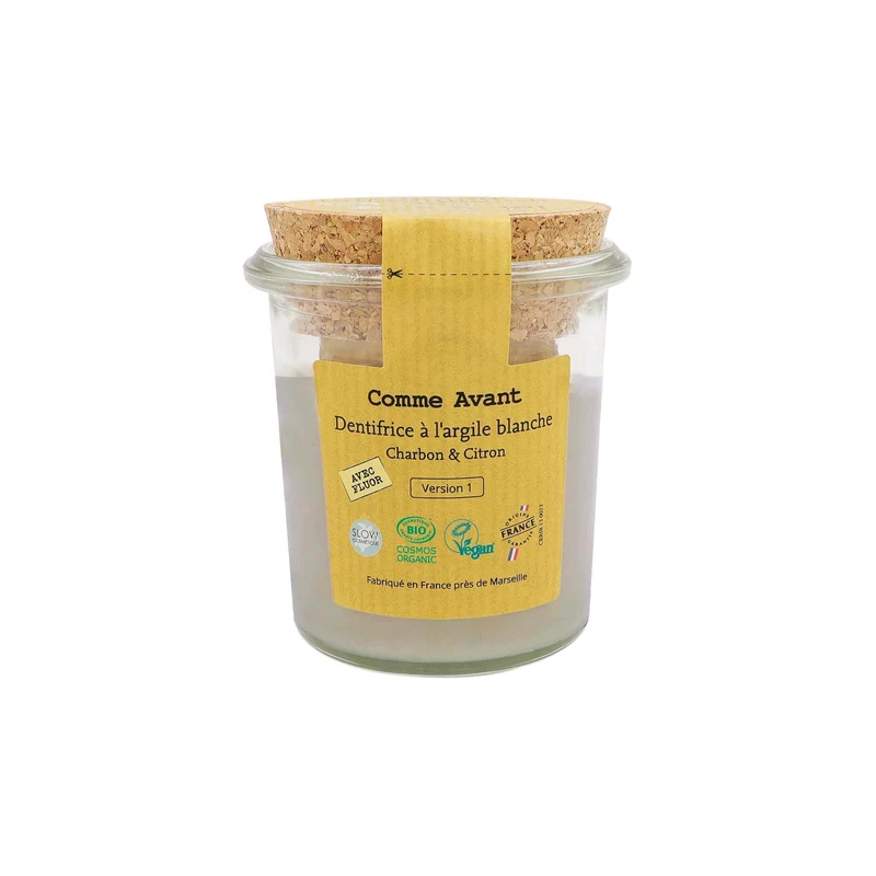 Dentifrice en pâte à l'argile blanche - charbon & citron